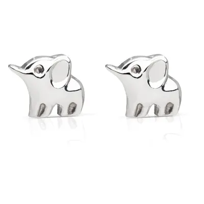 John Greed Signature Silver Elephant Stud Earrings For Women