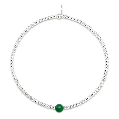 John Greed Signature Silver Green Jade May Birthstone IMERAKI Bracelet For Women