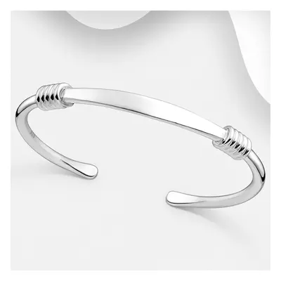 John Greed Signature Silver Circle Spirals Cuff Bangle For Women