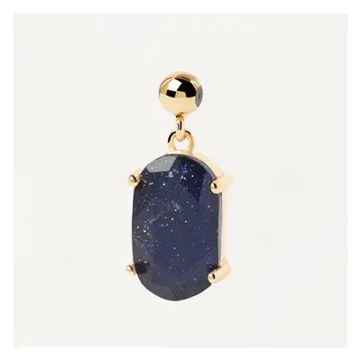 PDPAOLA Gold Plated Blue Sandstone Luck Charm For Women