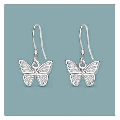 John Greed Tempest Meadow Silver Beautiful Butterfly Drop Earrings For Women