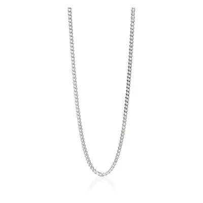 John Greed Signature Silver Diamond-Cut Curb Chain Long Necklace 83cm For Women