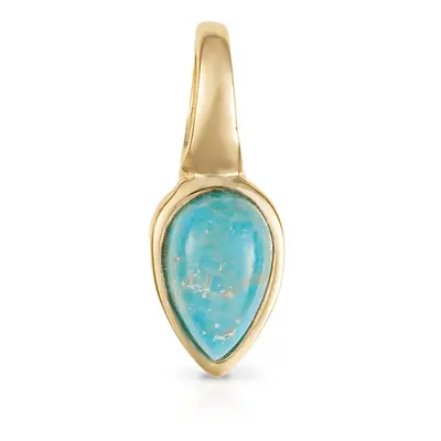 John Greed Signature Gold Plated December Birthstone Teardrop Pendant Charm For Women