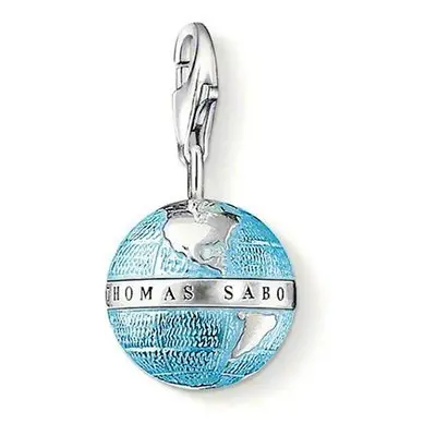 THOMAS SABO Silver and Blue Enamel Globe Charm