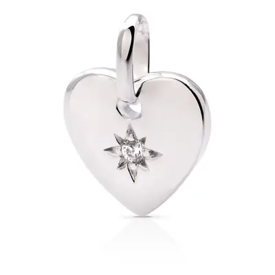 John Greed Signature Silver Heart & CZ Star Pendant Charm For Women