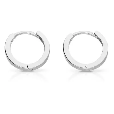 John Greed Signature Silver Simply Plain Huggie Hoop Earrings For Women