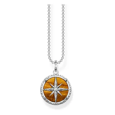 THOMAS SABO Silver Tiger's Eye Star Compass Necklace