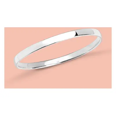 John Greed Portrait Identity Silver 5mm Closed Bangle For Women