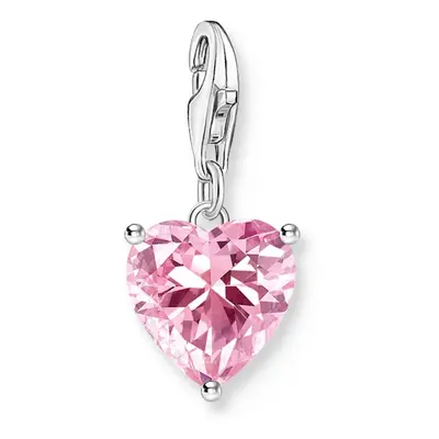 THOMAS SABO Silver Radiant Pink CZ Heart Charm For Women