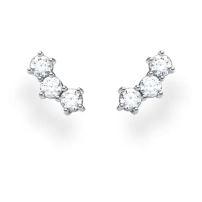 THOMAS SABO Silver Three Stone Stud Earrings For Women