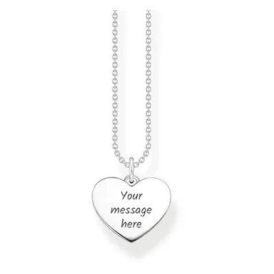 THOMAS SABO Silver Flat Polished Heart Necklace For Women