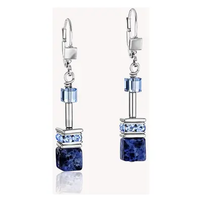 Coeur De Lion Precious GEOCUBE Earrings Blue Tones with Sodalite For Women