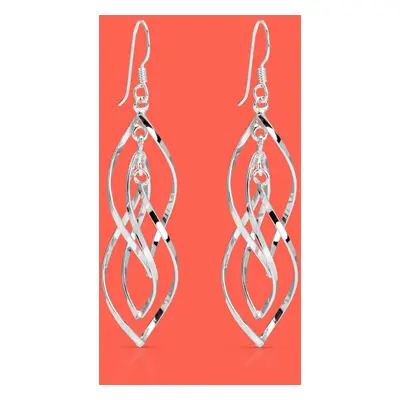 John Greed Portrait Sketch Silver Spiral Oval Earrings For Women