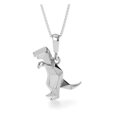 John Greed Silver Origami Dinosaur Necklace For Women