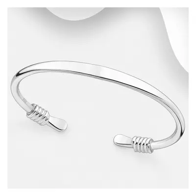 John Greed Signature Silver Spiral Ends Cuff Bangle For Women