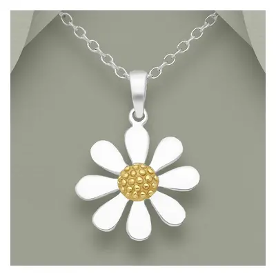 John Greed Tempest Meadow Silver & Gold Plain Daisy Necklace For Women