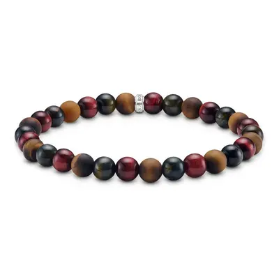 THOMAS SABO Silver Tiger Eye 7mm Bead Talisman Bracelet