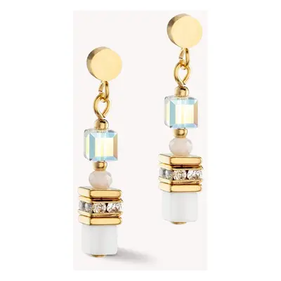 Coeur De Lion Graduated GEOCUBE Earrings Gold & White For Women