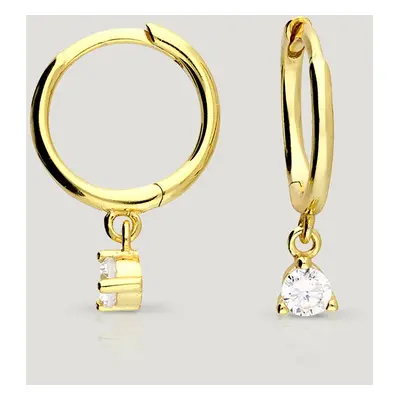 John Greed CANDY Kite Gold Plated Silver CZ Drop Huggie Hoop Earrings For Women