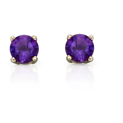 Fine Jewellery by John Greed 9ct Gold Amethyst February Birthstone Stud Earrings 4mm For Women