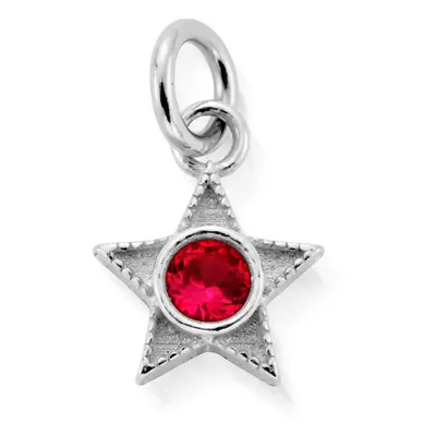 ChloBo Silver January Garnet CZ Birthstone Mini Star Pendant For Women