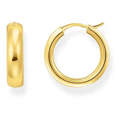 THOMAS SABO Gold Plated Medium Chunky Creole Hoop Earrings For Women