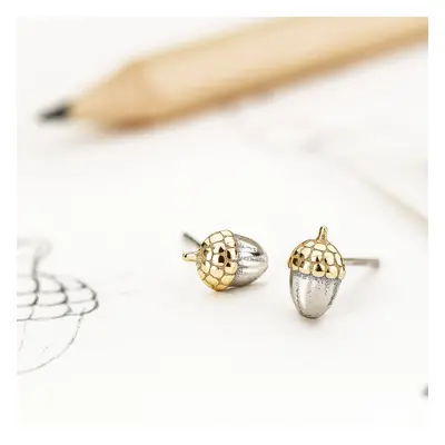 John Greed Tempest Wald Silver Acorn Stud Earrings For Women