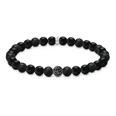 THOMAS SABO Rebel Silver Obsidian & CZ Bead Bracelet