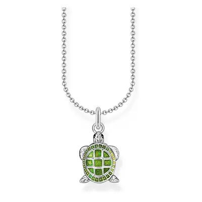 THOMAS SABO Silver Green Enamel Turtle Necklace