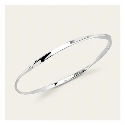 John Greed Portrait Sketch Silver Flat Twisted Bangle For Women