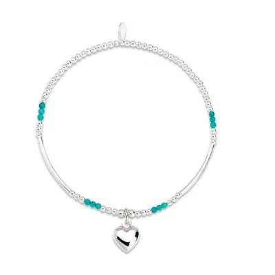 John Greed Signature Silver Turquoise & Heart IMERAKI Bracelet For Women