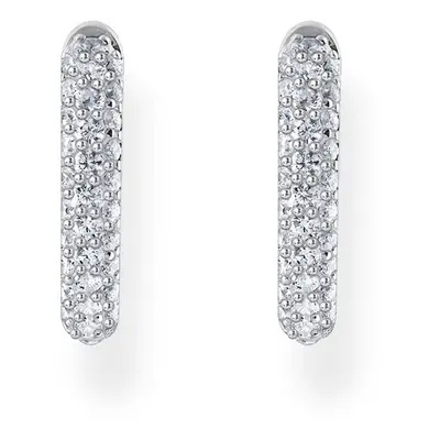 THOMAS SABO Silver Pave CZ Creole Hoop Earrings For Women