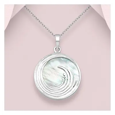 John Greed Tempest Cove Silver Mother of Pearl Wave Necklace For Women