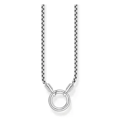 THOMAS SABO Rebel Silver Blackened Venetian Chain Charm Necklace