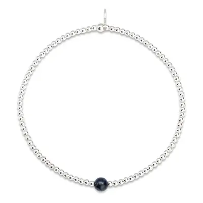 John Greed Signature Silver Lapis Lazuli September Birthstone IMERAKI Bracelet For Women