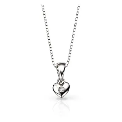 D for Diamond Children's Silver & Diamond Heart Necklace For Women