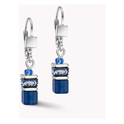 Coeur De Lion Graduated GEOCUBE Earrings Blue Crystal For Women