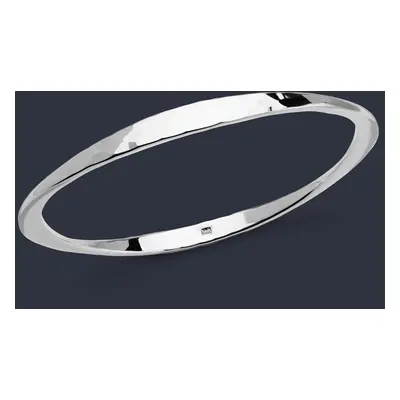 John Greed Portrait Series 1 Silver Hammered Twist Bangle For Women