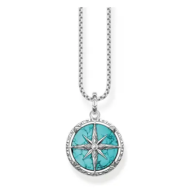 THOMAS SABO Silver Turquoise Compass Necklace