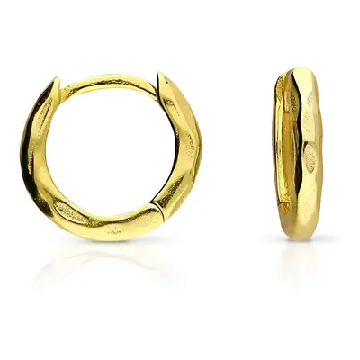 John Greed Signature Gold Plated Soft Facetted Hoop Earrings For Women