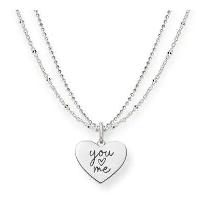 THOMAS SABO Love Bridge Silver You (Heart) Me Heart Necklace For Women