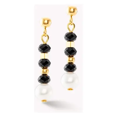 Coeur De Lion Elegance Pearl Earrings Gold Freshwater Pearl & Hematite For Women