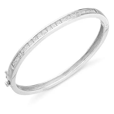 John Greed Signature Silver Channel Set CZ Bangle For Women