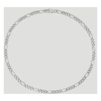 John Greed CANDY Cane Silver Figaro Chain Anklet For Women