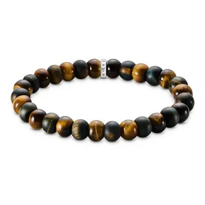 THOMAS SABO Rebel Silver Matte & Polished Tiger's Eye Bracelet