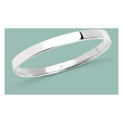 John Greed Portrait Identity Silver 7mm Closed Bangle For Women