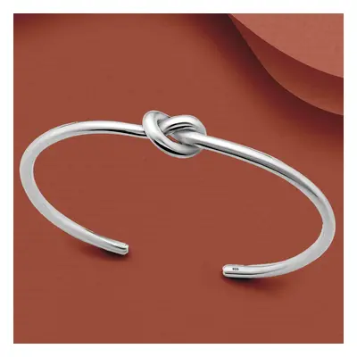 John Greed Portrait Muse Silver Middle Knot Cuff Bangle For Women