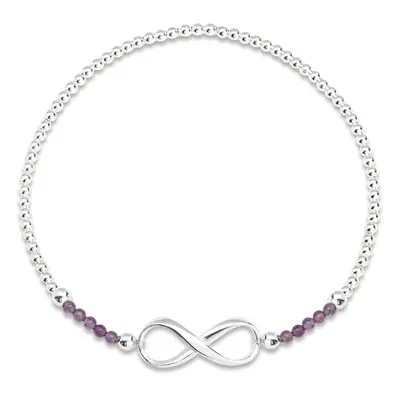 John Greed Signature Silver Amethyst & Infinity IMERAKI Bracelet For Women