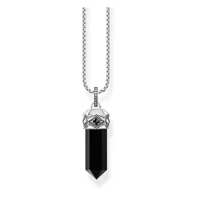 THOMAS SABO Rebel Silver Onyx Hexagon Necklace