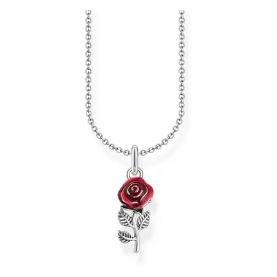 THOMAS SABO Silver Red Rose Necklace